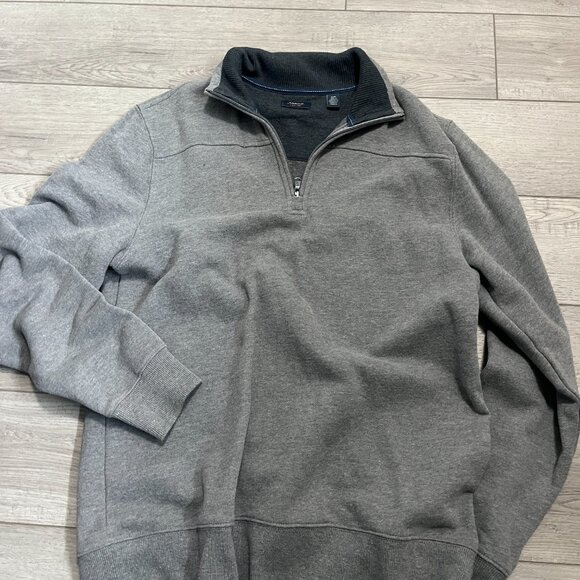 3/$20 Arrow Grey quarter zip mock neck long sleeve sweater Sz S Size Small - Picture 2 of 7